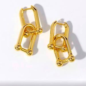 Hardwear link earrings gold tone  plated over silver